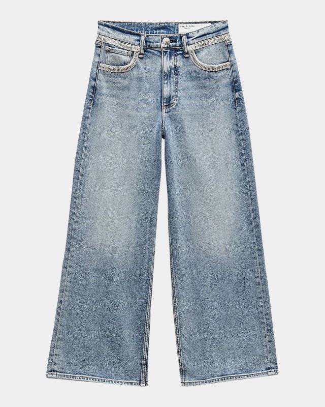 Andi Embellished Wide Ankle Jeans